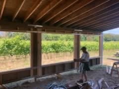 Tasting room interior construction